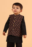 Evan Black Ajrakh Print Cotton Nehru Jacket