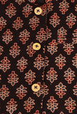 Evan Black Ajrakh Print Cotton Nehru Jacket