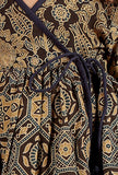 Set Of 2: Eti Khaki Black Multi Ajrakh Print Cotton Angrakha Kurta & Capri