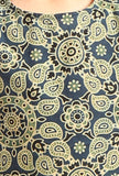 Set Of 3: Taksh Indigo Cotton Kurta, Off White Pyjama & Indigo Print Jacket