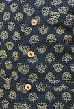 Set Of 3: Taksh Indigo Cotton Kurta, Off White Pyjama & Indigo Print Jacket
