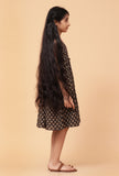 Edie Black Ajrakh Print Cotton Dress
