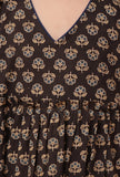 Edie Black Ajrakh Print Cotton Dress