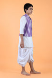 Purple Ikat Cotton Nehru Jacket