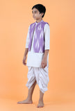 Purple Ikat Cotton Nehru Jacket