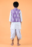 Purple Ikat Cotton Nehru Jacket
