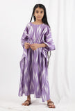 Violet Ikat Kaftan Cotton Dress