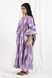 Violet Ikat Kaftan Cotton Dress