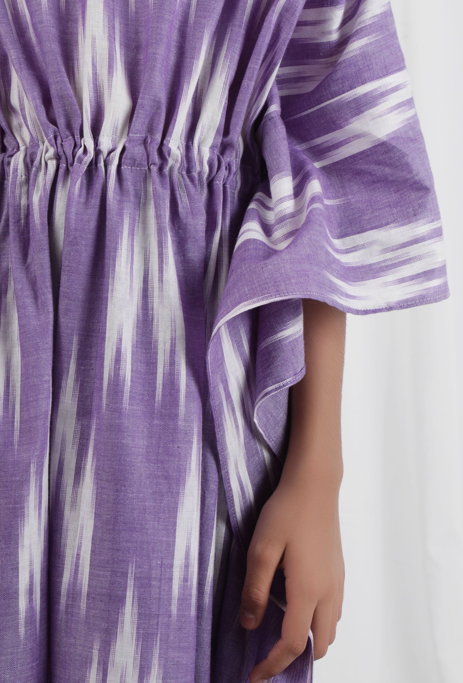 Violet Ikat Kaftan Cotton Dress