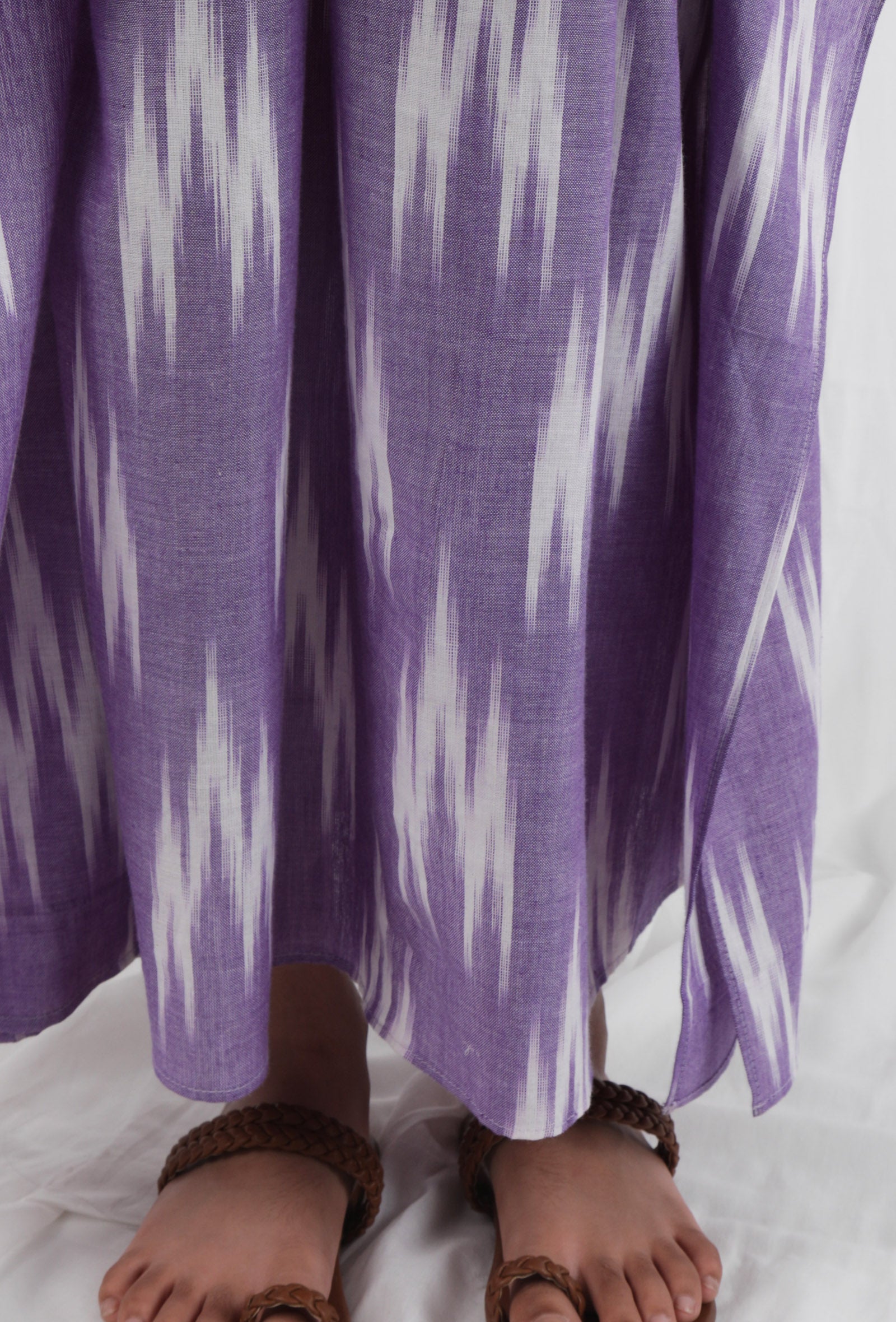 Violet Ikat Kaftan Cotton Dress
