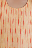 Orange Ikat Flared Cotton Dress