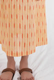 Orange Ikat Flared Cotton Dress
