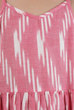 Pink Ikat Cotton Dress