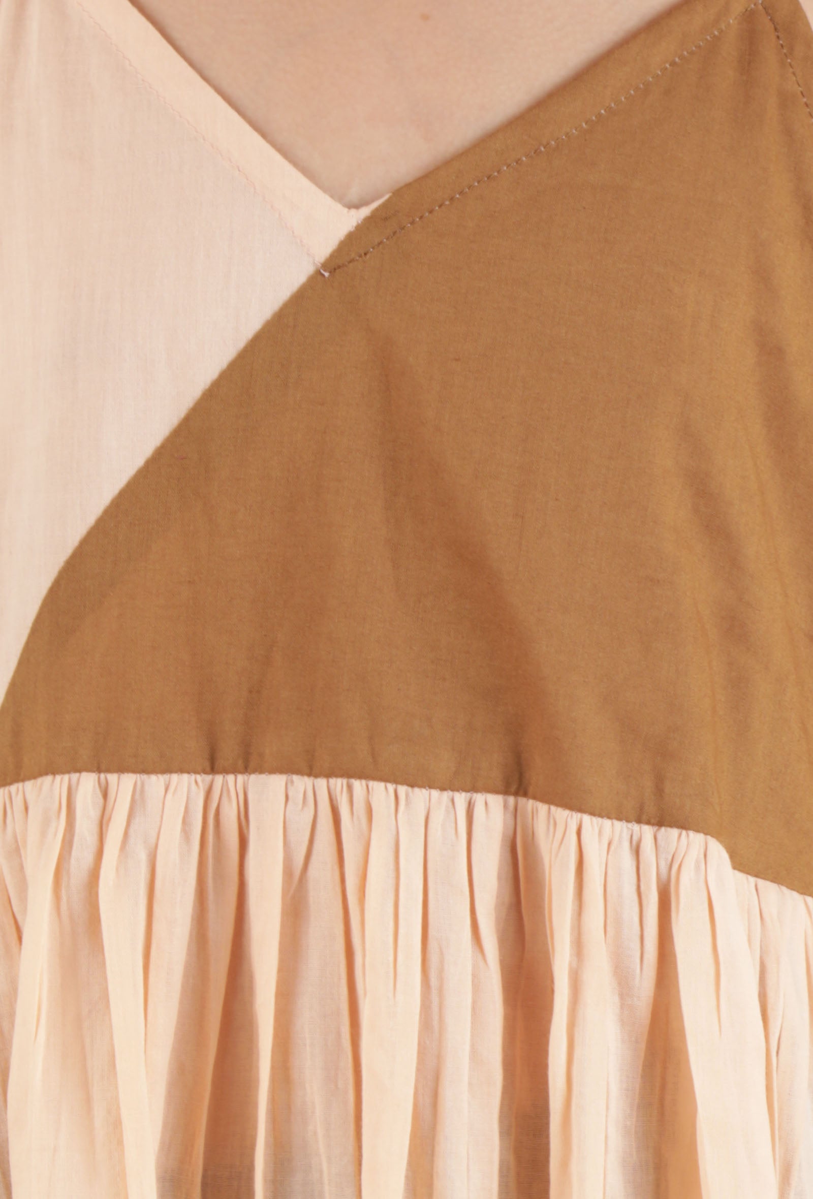 Peach & Dark Brown Mulmul Dress