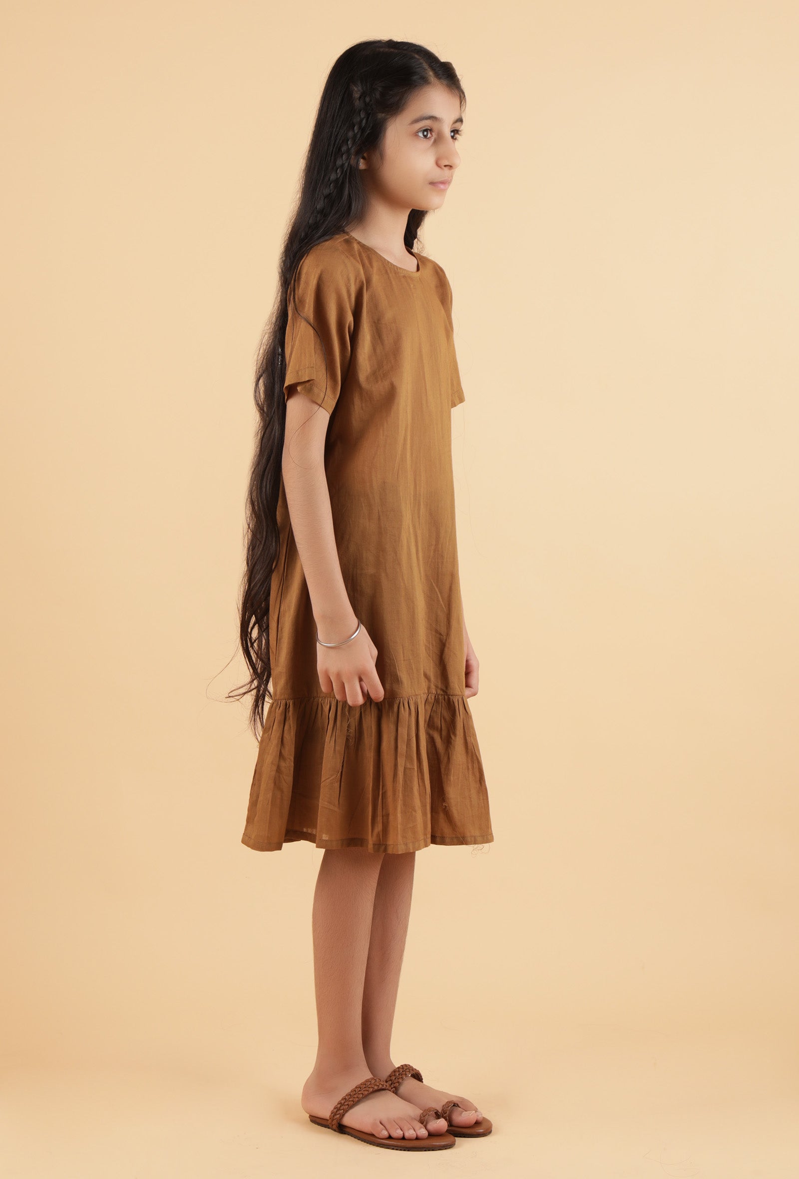 Tan Brown Mulmul Dress
