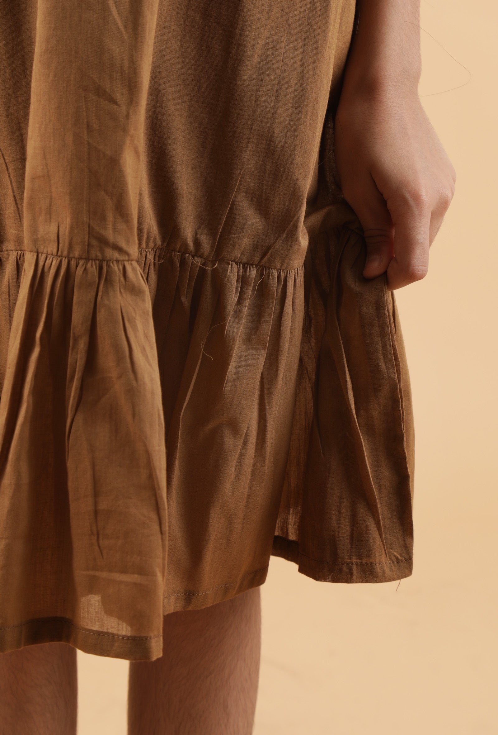 Tan Brown Mulmul Dress