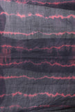 Black & red clamp dyed pure wool shawl