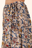 Beige And Blue Kalamkari Cotton Palazzo