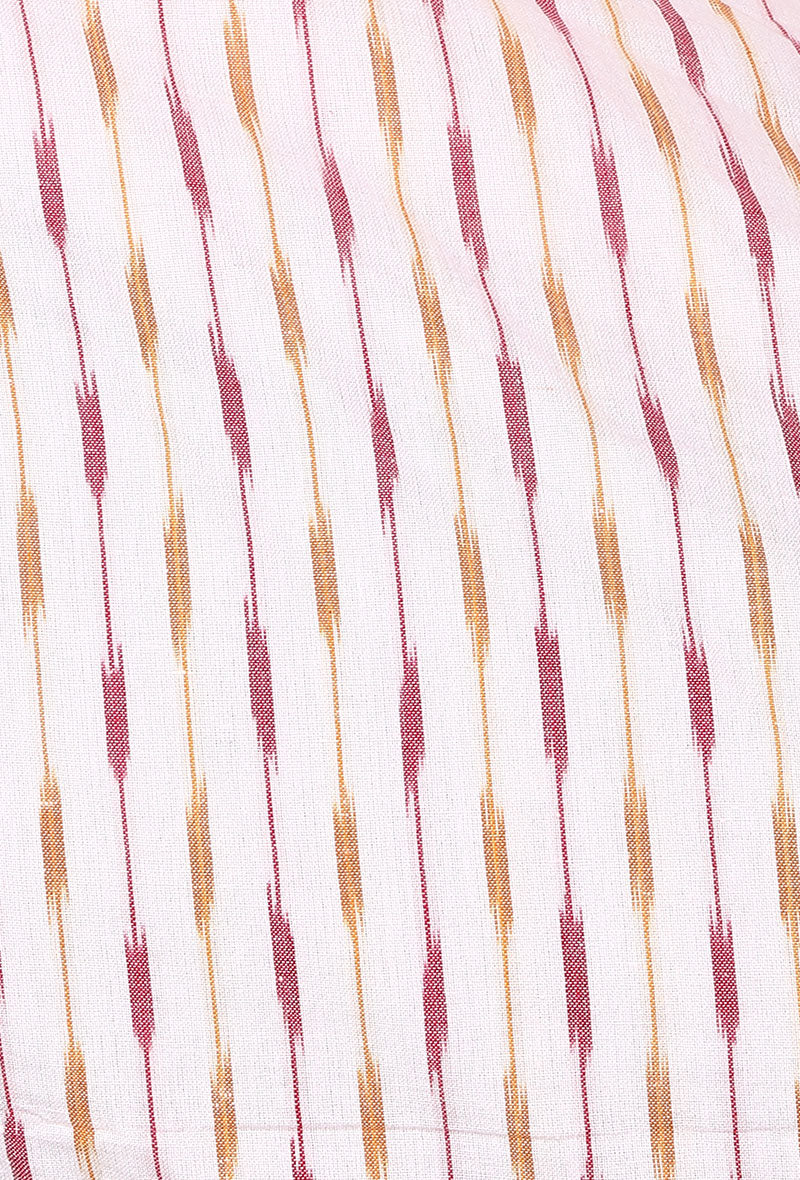 Light Grey & Yellow Ikat South Cotton Saree