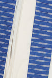 Off White Cotton and Blue Iakt Bordered saree