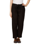Black Pure Cotton Drawstring Pants