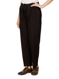 Black Pure Cotton Drawstring Pants