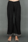 Black Plazzos With Kantha Embroidery