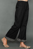 Black Plazzos With Kantha Embroidery