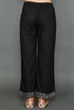 Black Plazzos With Kantha Embroidery
