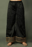 Black Chanderi Palazzos With Zari Embroidery