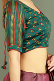 Green Modal Silk Ajrakh Blouse