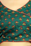 Green Modal Silk Ajrakh Blouse