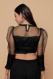 Black Puff Sleeve Blouse