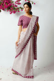 The Myterious Purple Kota Doria Saree