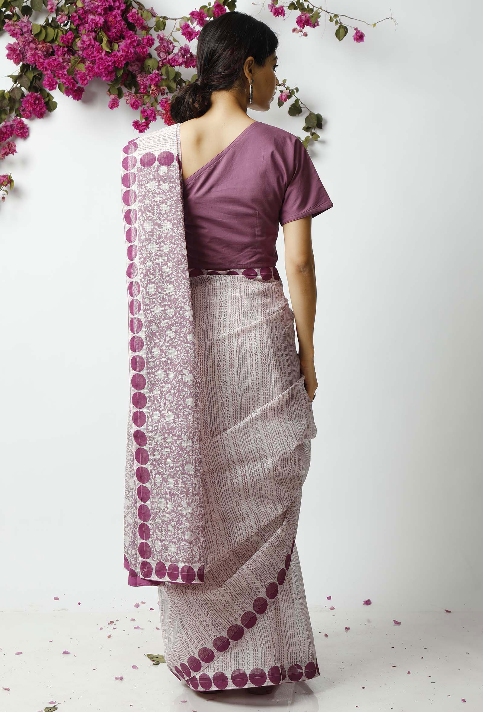 The Myterious Purple Kota Doria Saree