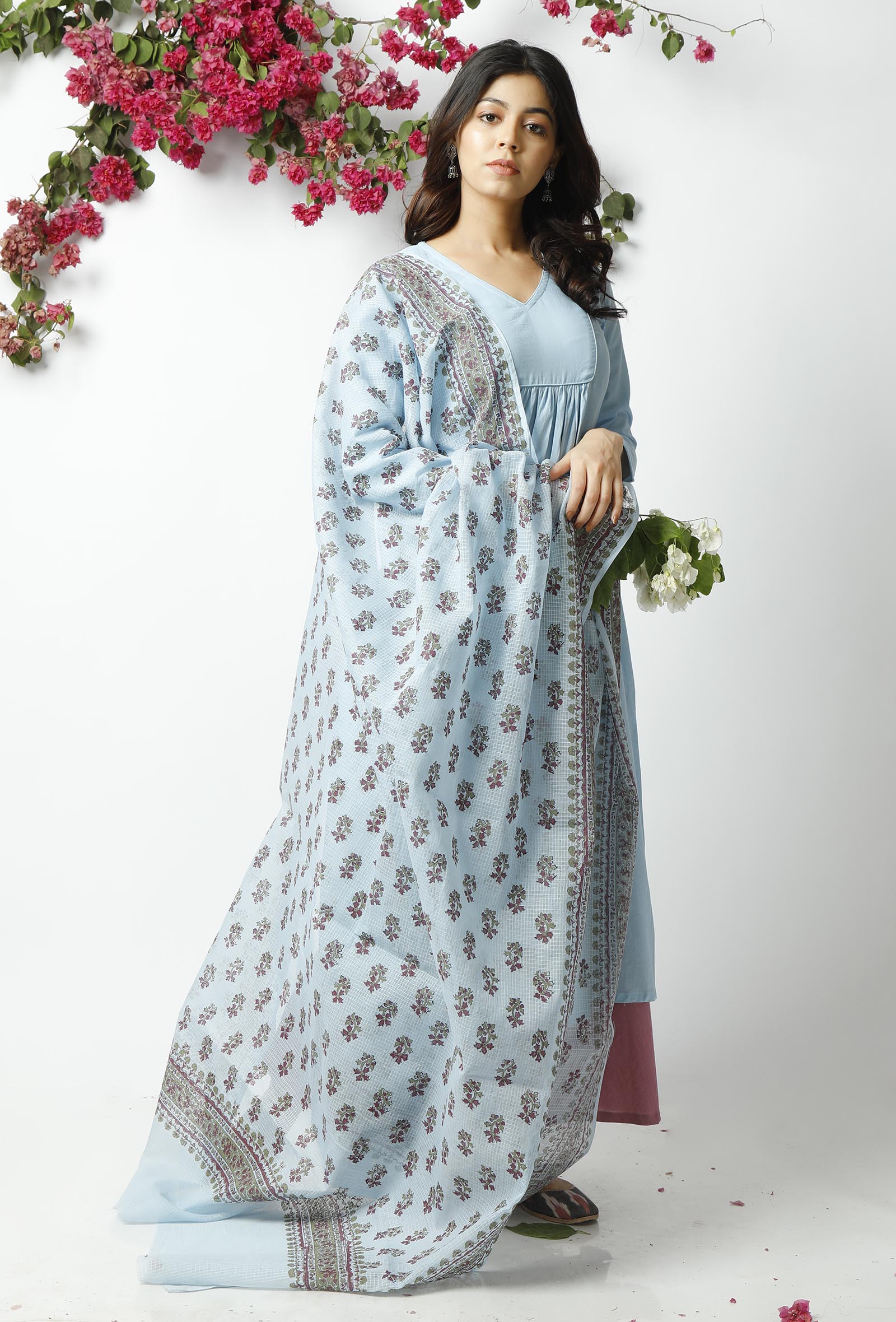 The Soothing Sky Blue Kota Dupatta