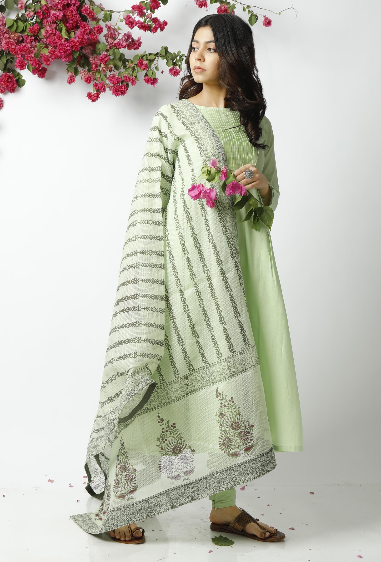 The Tasteful Light Green Kota Dupatta