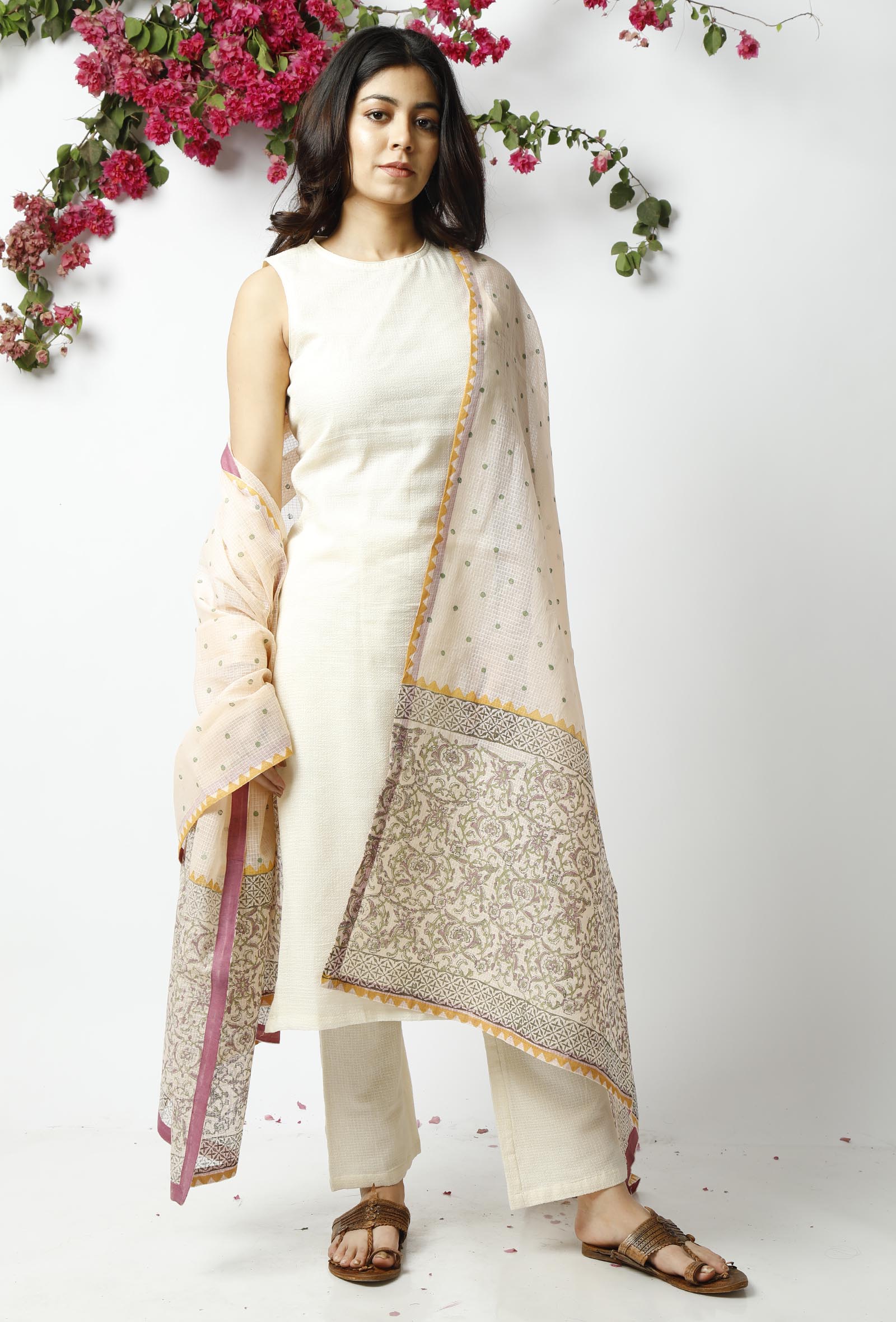 The Princely Peach Kota Dupatta