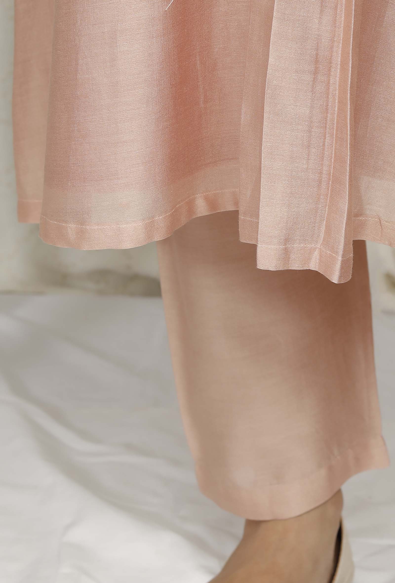 Rose Gold Pure Banarasi Chanderi Kurta