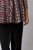 Black Ajrakh Printed Cotton Top
