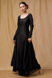Black Banarsi Chanderi Kurta