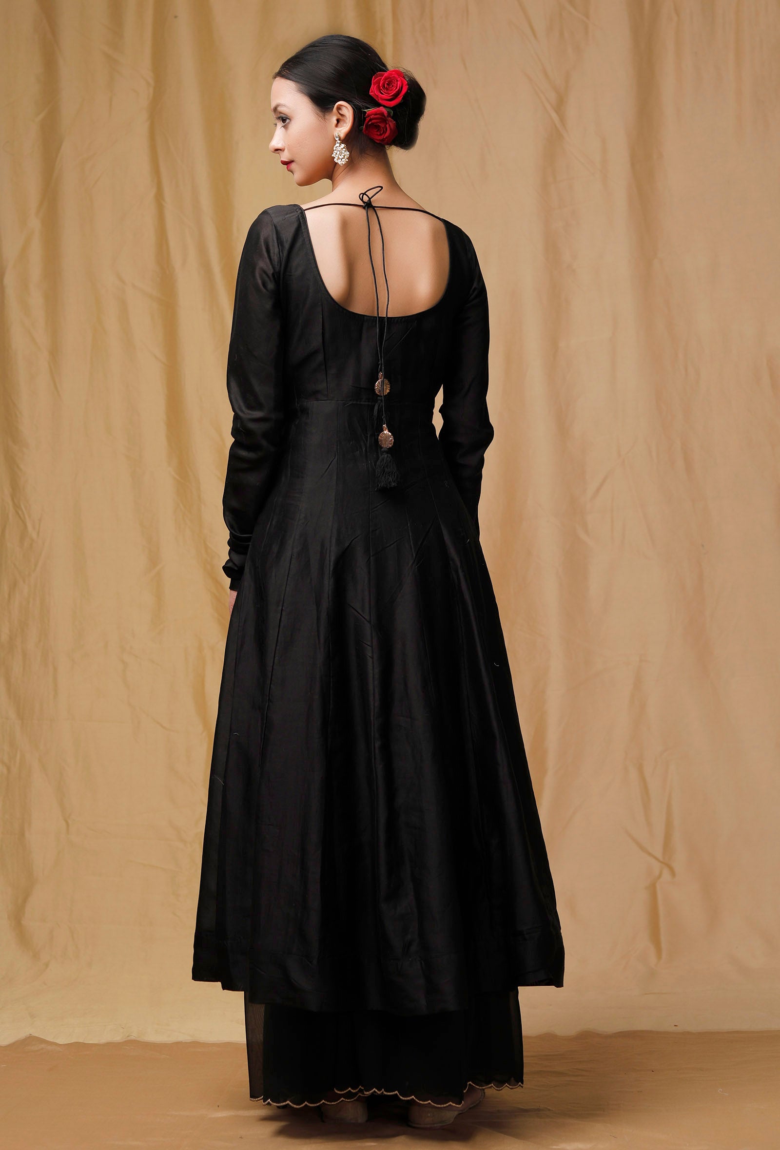 Black Banarsi Chanderi Kurta