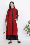 Marron A-line Slub Cape