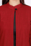 Marron A-line Slub Cape