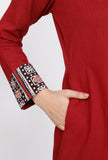 Marron A-line Slub Cape
