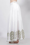 Sage Green Floral Hand-Block Printed Cotton Kali Skirt