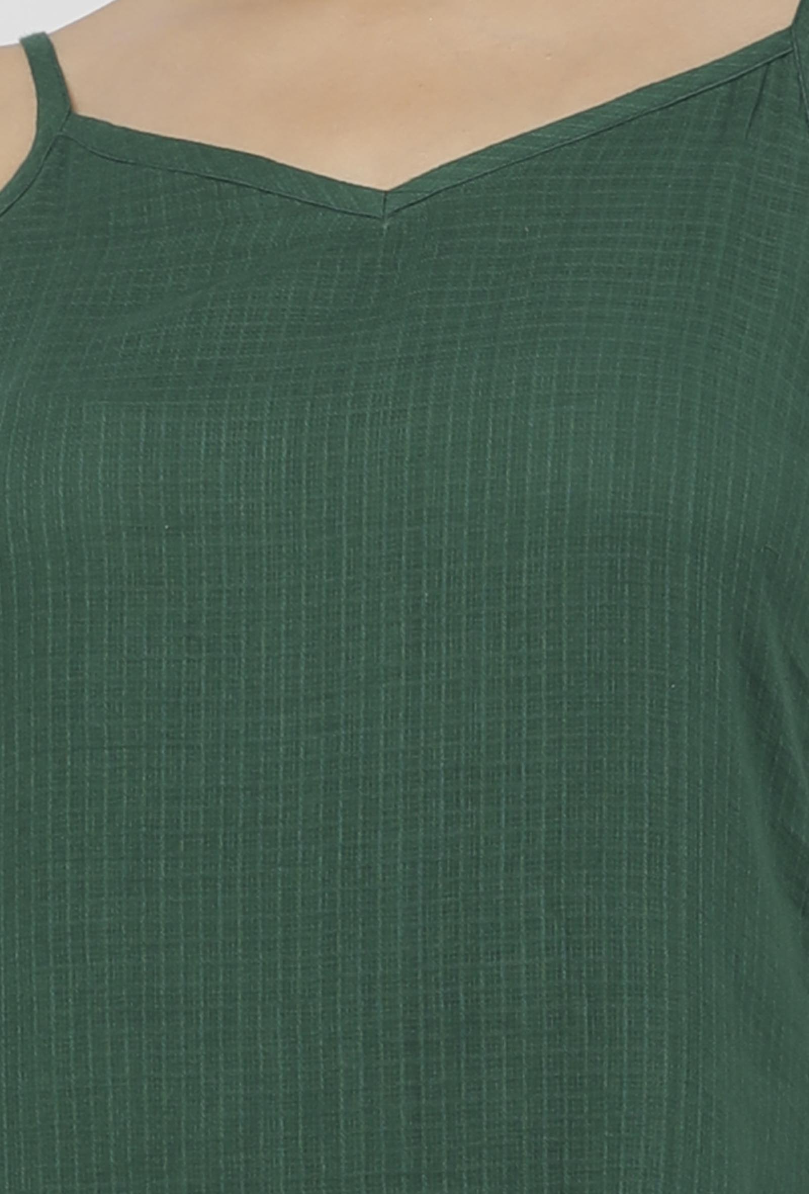Irvin Plain Bottle Green Kota Slip