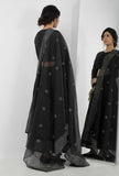 Black and White Buti Hand Block Printed Kota Dupatta