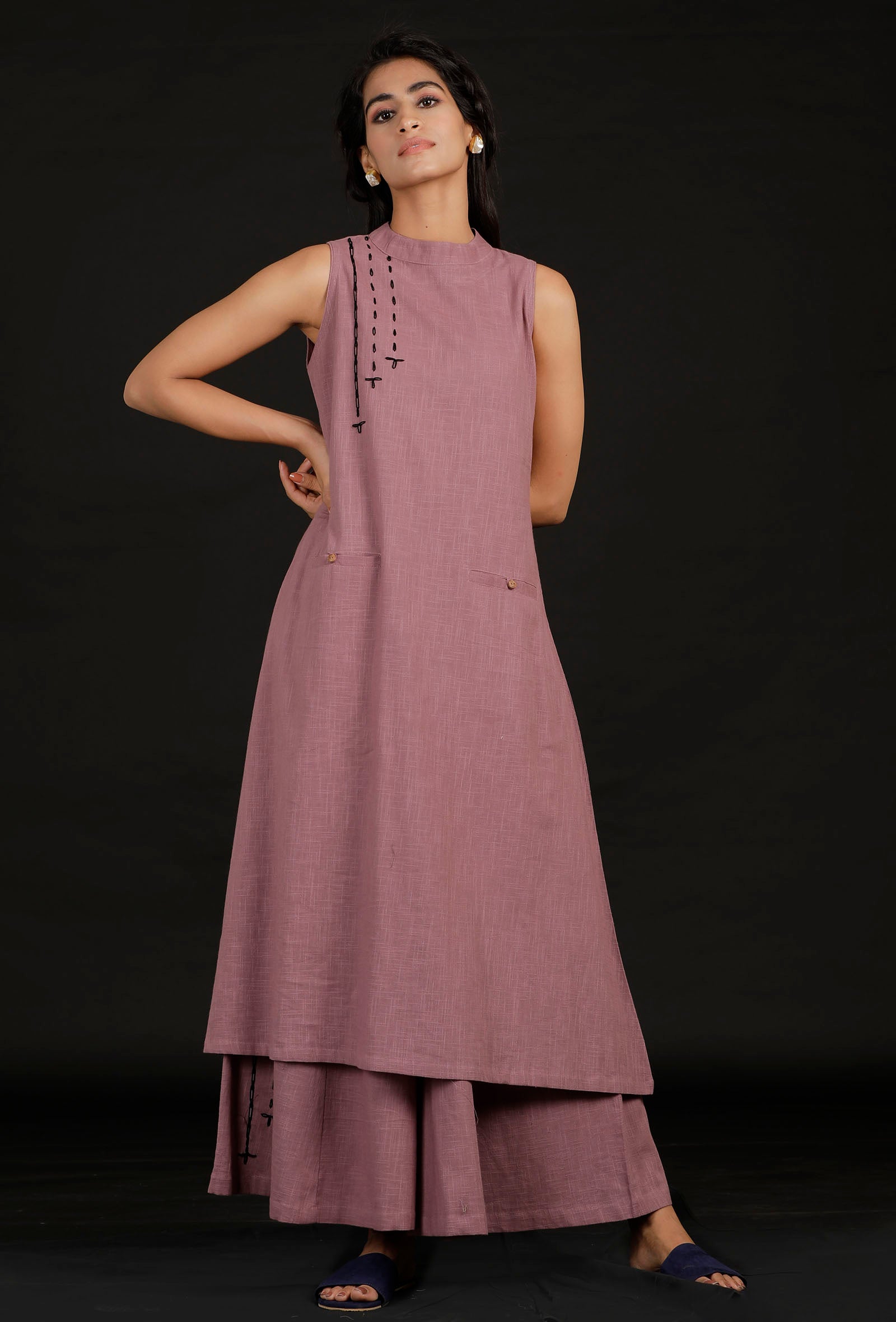 Plum Halter Neck Kurti