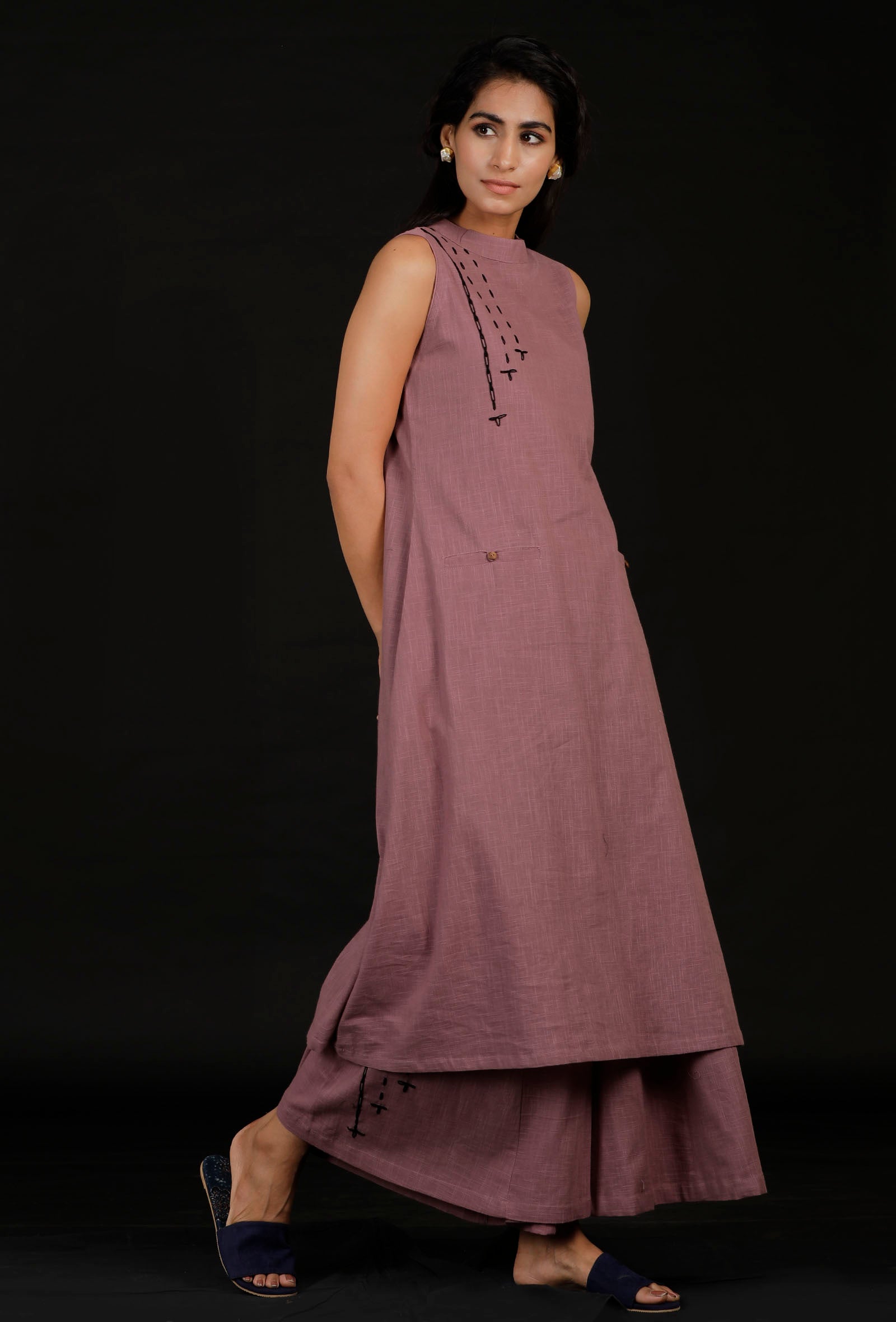 Plum Halter Neck Kurti